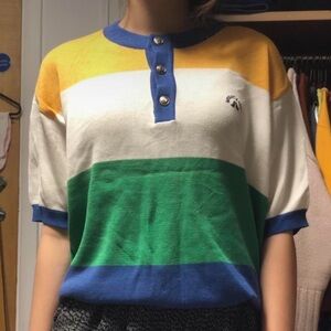 Colorful Striped Button-Up Top